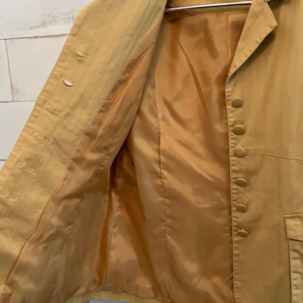 Size 6 JW Junction West Vintage Suit Mustard Gold Lined Western Jacket Pants - Picture 4 of 12